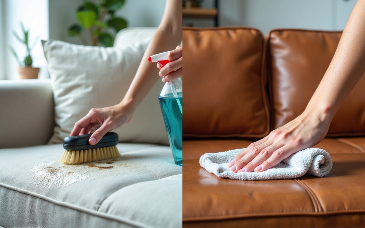 วิธีทำความสะอาดโซฟาผ้า vs โซฟาหนัง